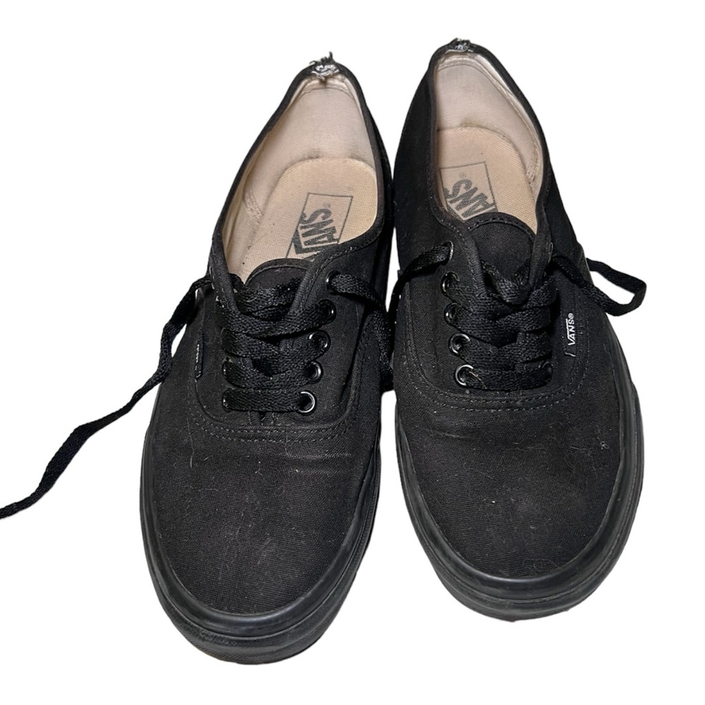 Women’s black van tennis shoes size 9.5 well worn